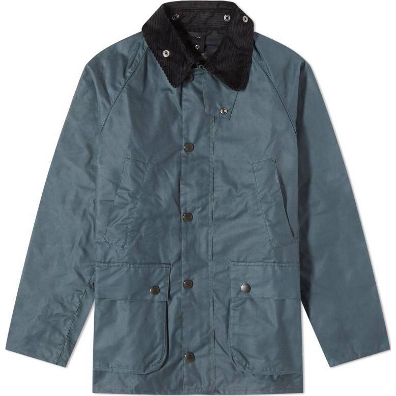Barbour Waxed Cotton Jacket Blue - Relaxed Fit, Button-Up Style MWX1758GY91