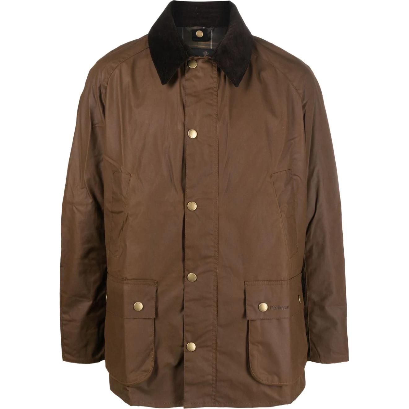 Barbour Waxed Cotton Jacket Brown Long Sleeve with Collar MWX0339BR31