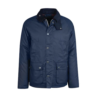 Barbour Waxed Cotton Jacket Solid Color Long Sleeve - Blue MWX2111IN71-BE
