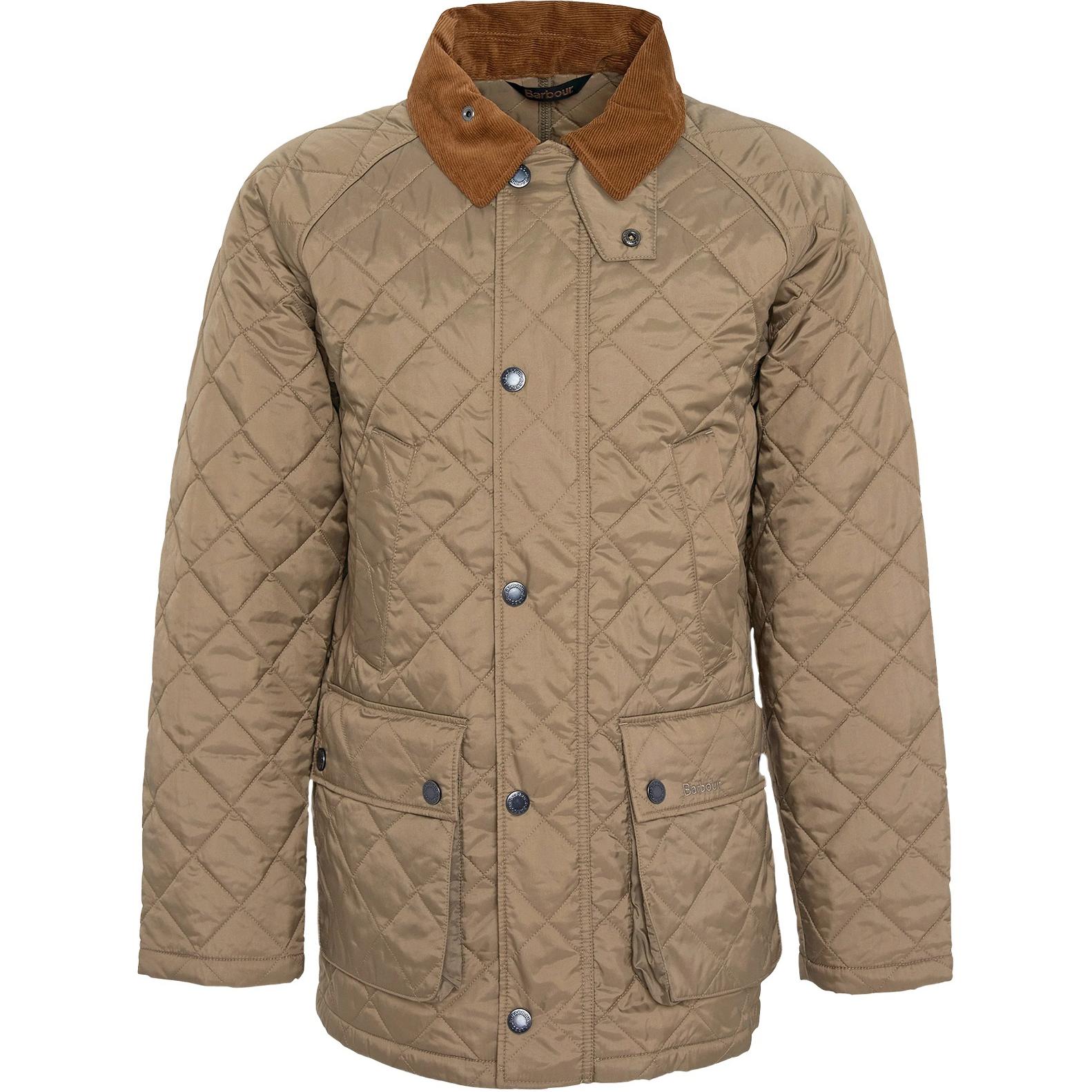 Barbour Waxed Cotton Jacket Tan Long Sleeve Zip-Up Collar MQU1638BE33