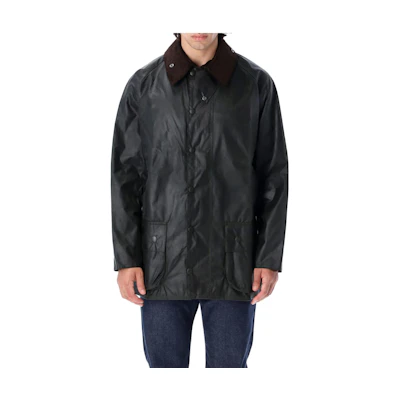 Barbour Waxed Cotton Jacket with Solid Color and Button-Up Design MWX0017WSG91