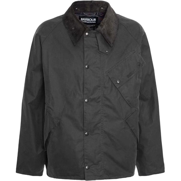 Barbour Waxed Cotton Single-Breasted Jacket Black Long Sleeve MWX2379BK71