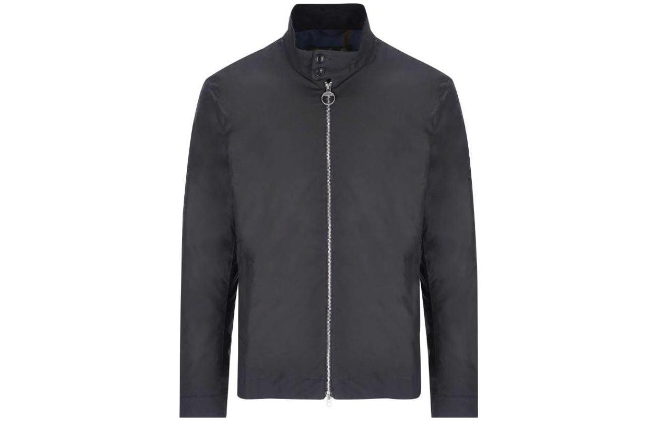 Barbour Waxed Cotton Zip-Up Jacket Dark Grey Casual Long-Sleeve MWX1851NY92