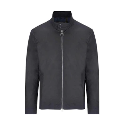 Barbour Waxed Cotton Zip-Up Jacket Dark Grey Casual Long-Sleeve MWX1851NY92