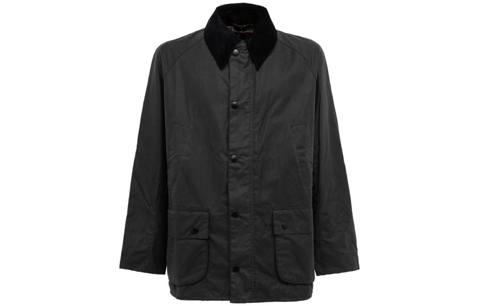 Barbour Waxed Jacket Black Long Sleeve Single-Breasted Casual Coat MWX0339MWX