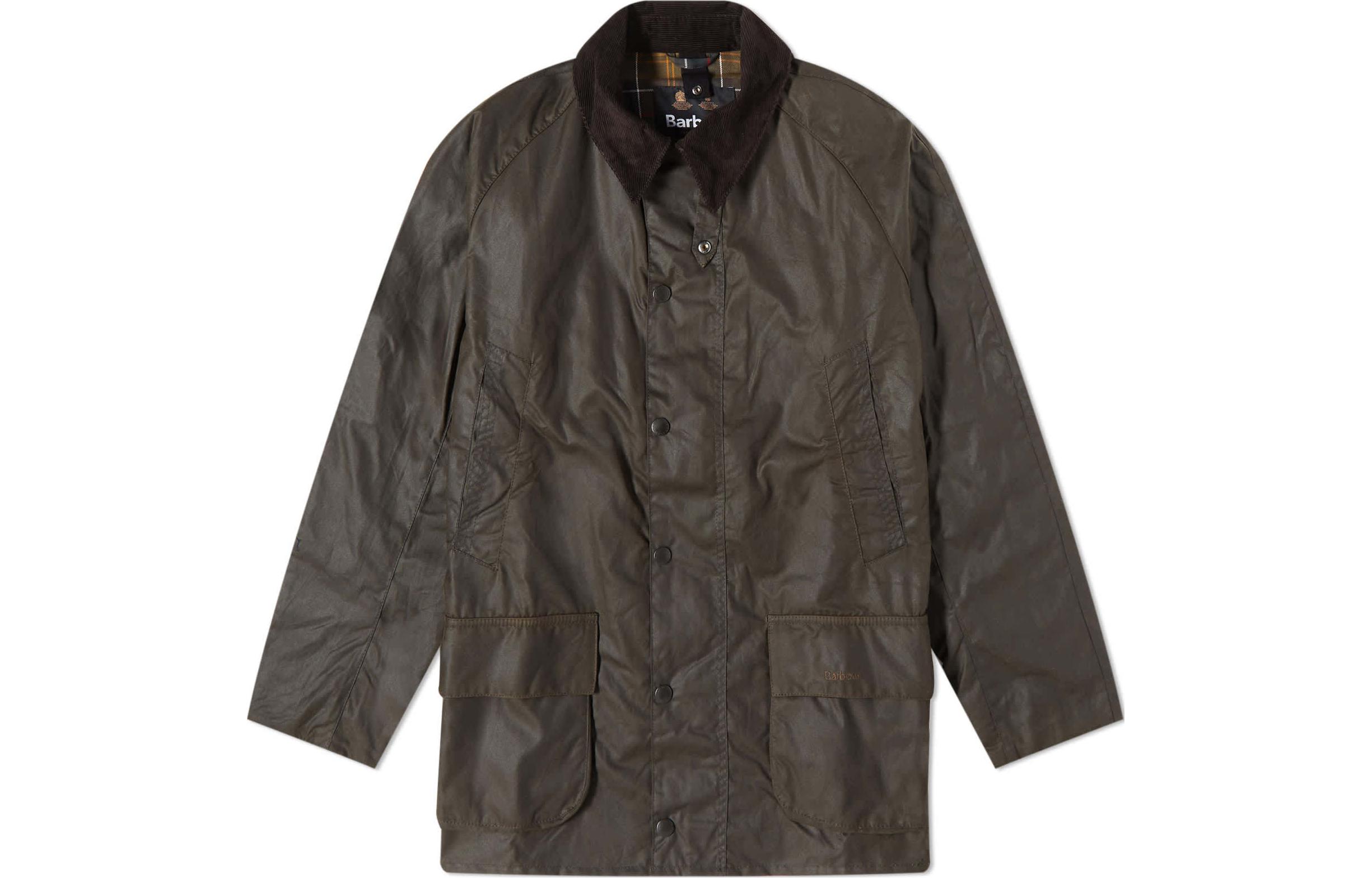 Barbour Waxed Jacket Brown Long Sleeve Button-Up Casual Coat MWX0086OL71