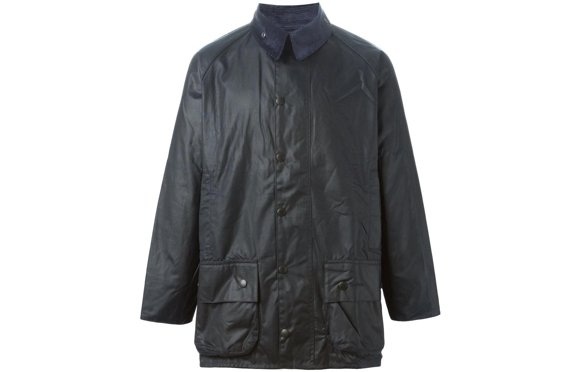 Barbour Waxed Jacket Navy Single-Breasted Solid Color MWX0017NY91