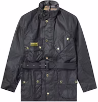 Barbour Waxed Jacket Solid Color Stand Collar Long Sleeve MWX0004NY71 Barbour Waxed Jacket Solid Color Stand Collar Long Sleeve MWX0004NY71