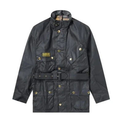 Barbour Waxed Jacket Solid Color Stand Collar Long Sleeve MWX0004NY71