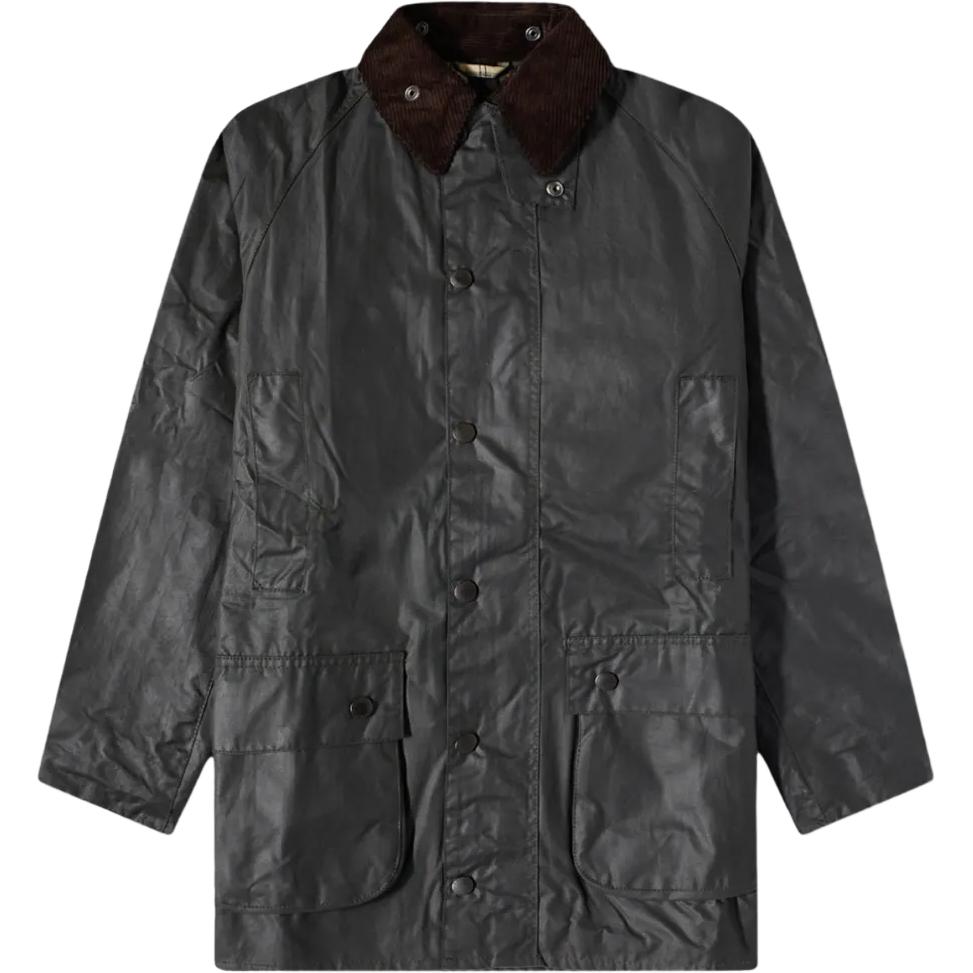 Barbour Waxed Jacket with Corduroy Collar - Black MWX1759SG52