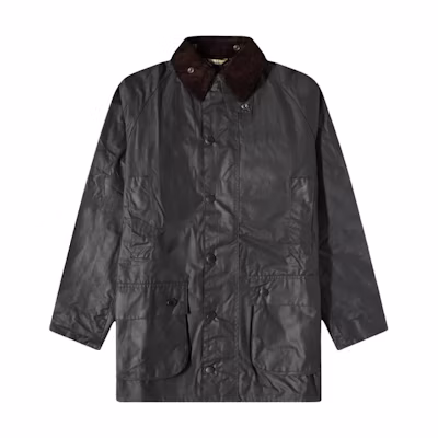 Barbour Waxed Jacket with Corduroy Collar - Black MWX1759SG52