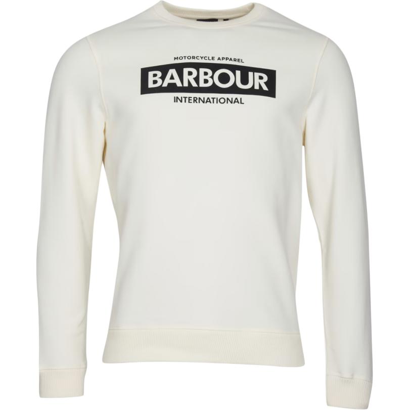 Barbour White Crewneck Pullover Sweatshirt with Letter Print MOL0345WH32
