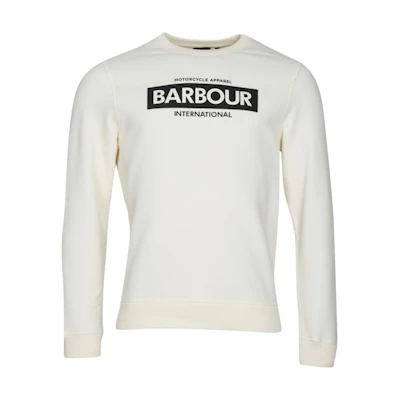 Barbour White Crewneck Pullover Sweatshirt with Letter Print MOL0345WH32