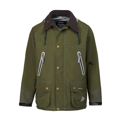 BARBOUR and wander FW22 Colorblock Waterproof Breathable Jacket Green. 8559541OL51