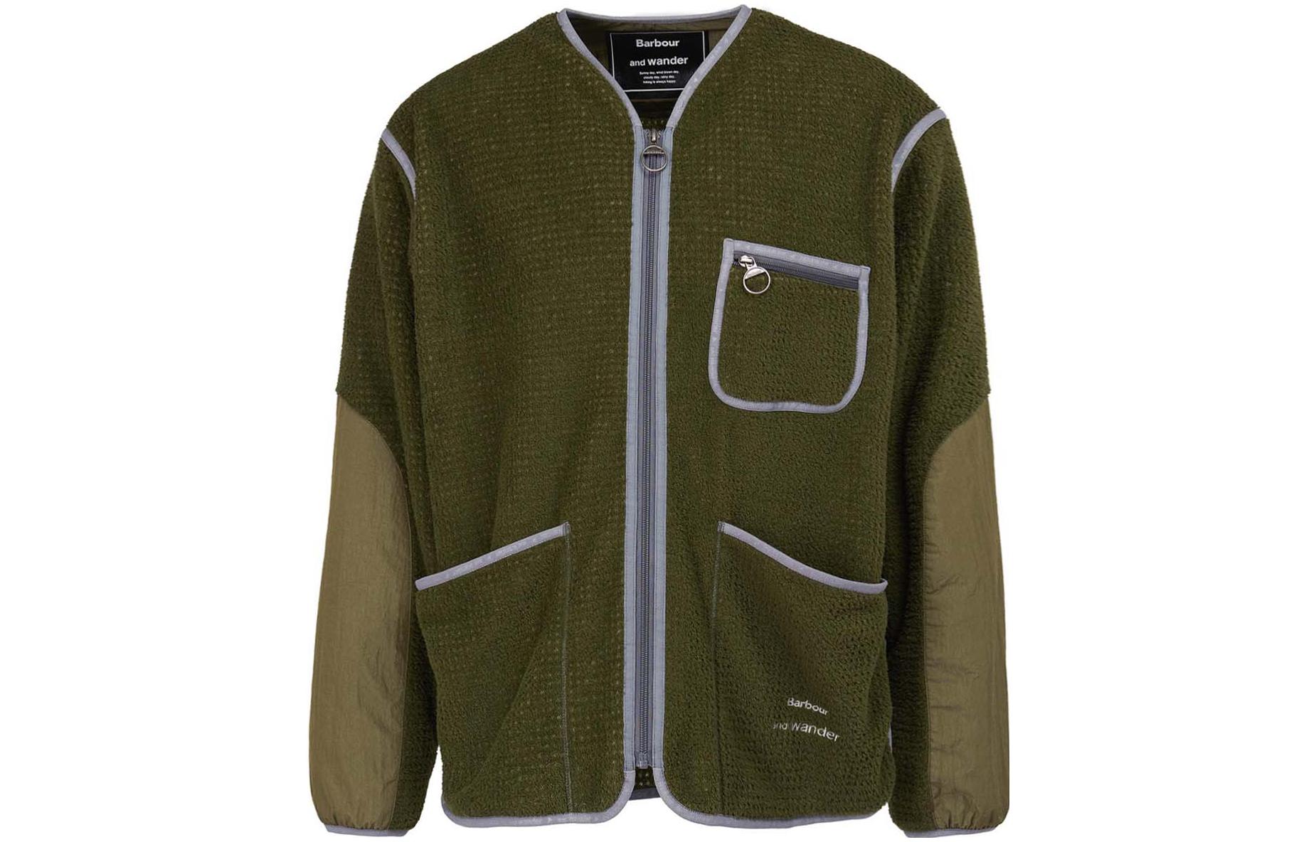 Barbour and wander FW22 Fleece Jacket with Large Pockets Green () 8558599OL51
