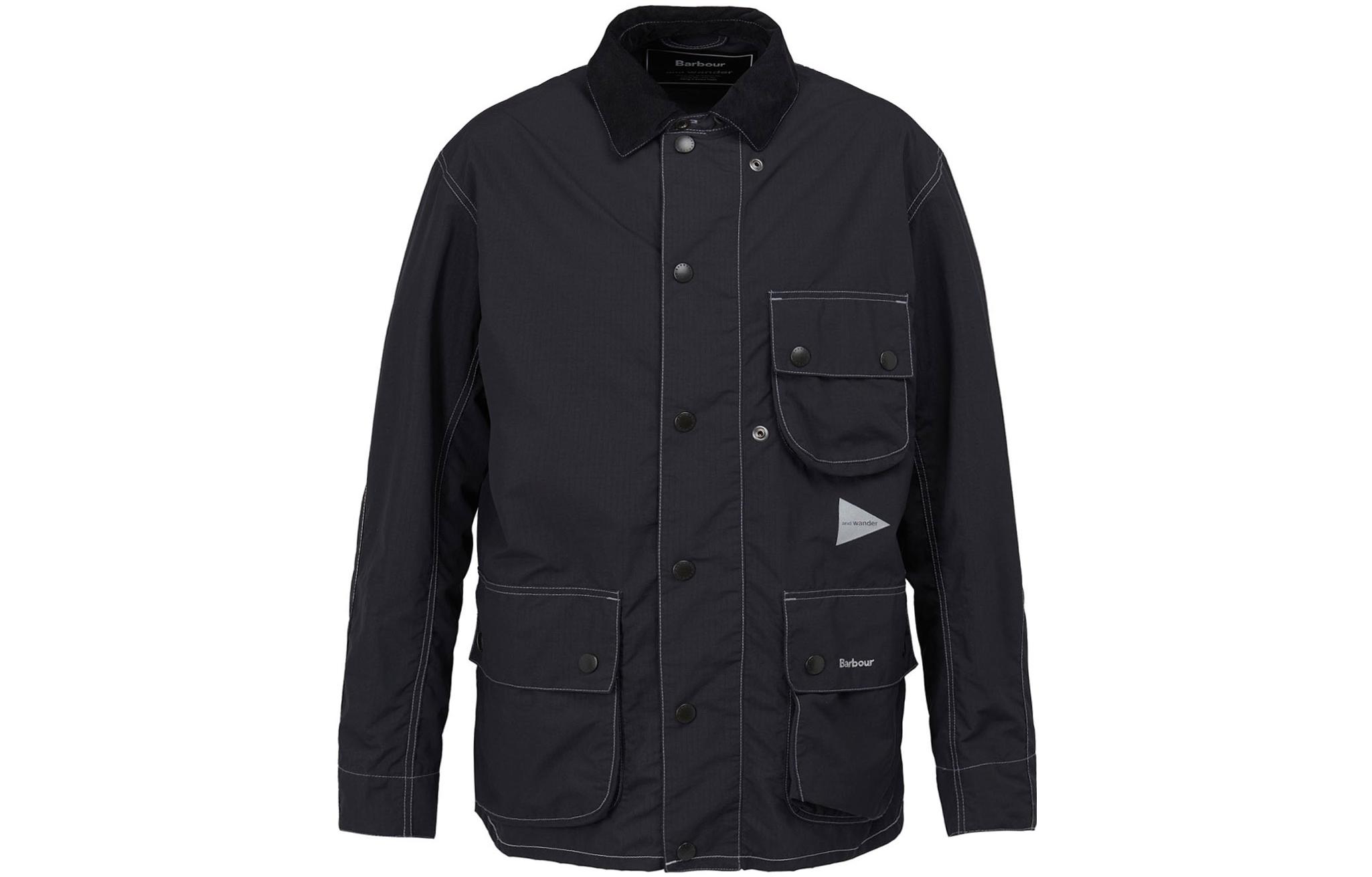 Barbour and wander FW22 Reflective Logo Jacket Black Mens MCA0862BK