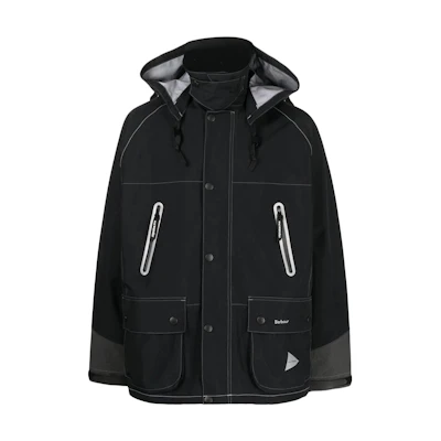 BARBOUR And Wander FW22 Waterproof Breathable Logo Jacket Black. 8559541BK11