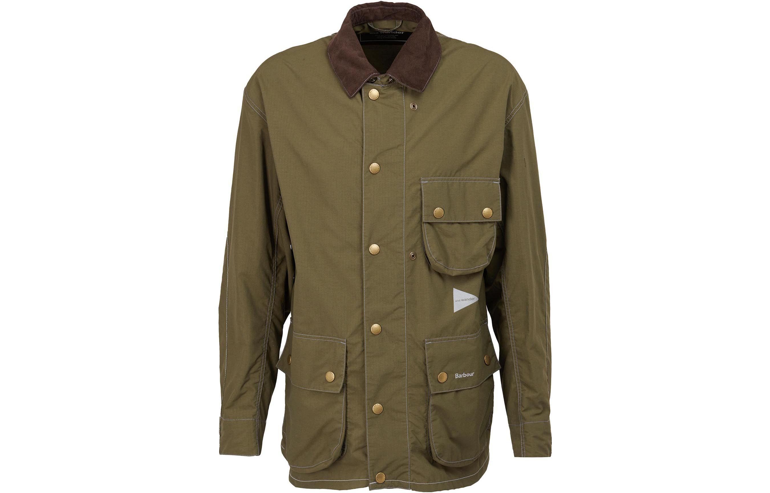 Barbour and wander Olive Asymmetric Pocket Casual Jacket Collaboration MCA0862OL51-GR