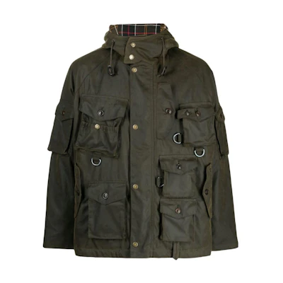 BARBOUR Baracuta Harvard FW23 Olive Brown Hooded Pocket Jacket for Men. MWX2219OL52