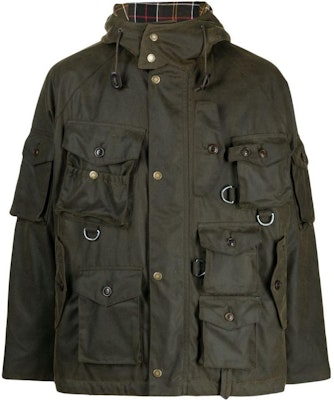 BARBOUR x Baracuta 哈佛联名男士橄榄棕连帽口袋夹克 FW23款式 MWX2219OL52 Order BARBOUR x Baracuta 哈佛联名男士橄榄棕连帽口袋夹克 FW23款式 MWX2219OL52
