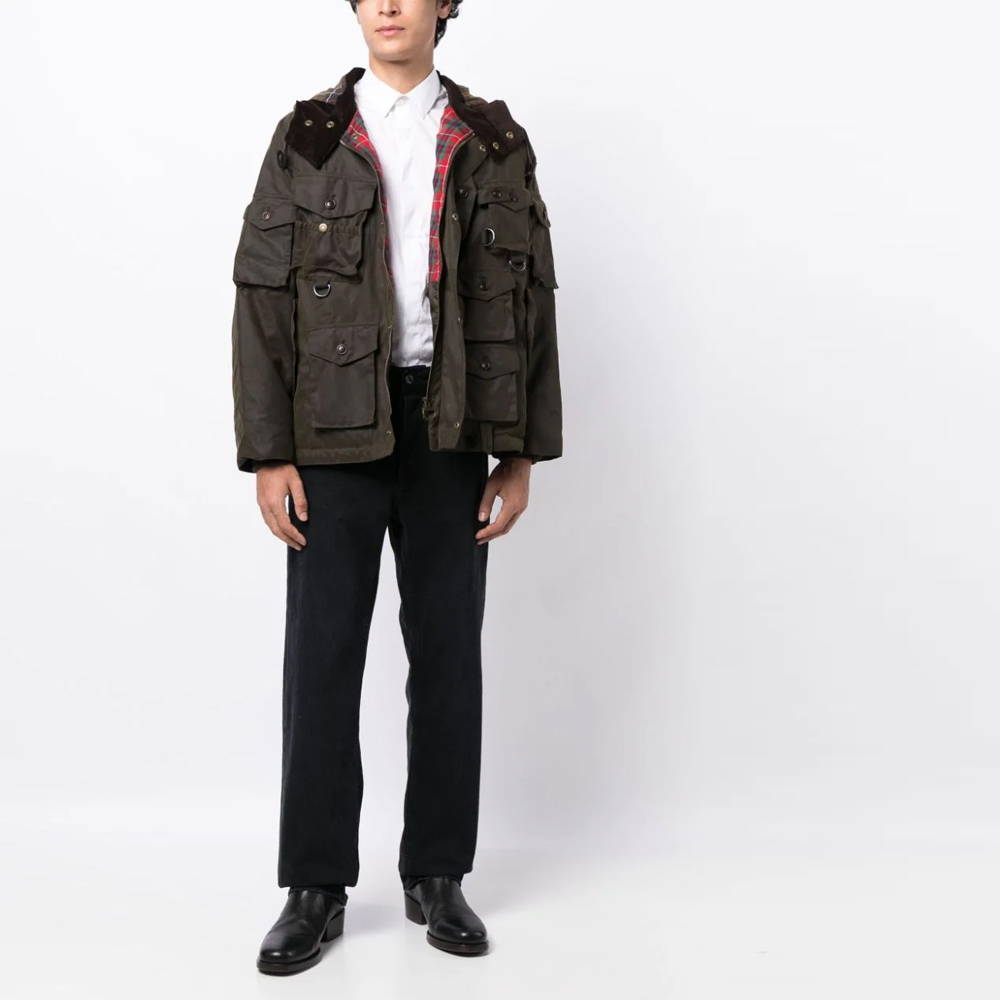 Lookbook BARBOUR x Baracuta 哈佛联名男士橄榄棕连帽口袋夹克 FW23款式 MWX2219OL52