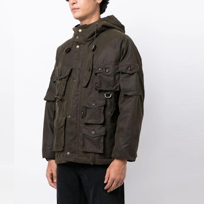 BARBOUR x Baracuta 哈佛联名男士橄榄棕连帽口袋夹克 FW23款式 MWX2219OL52 Purchase BARBOUR x Baracuta 哈佛联名男士橄榄棕连帽口袋夹克 FW23款式 MWX2219OL52