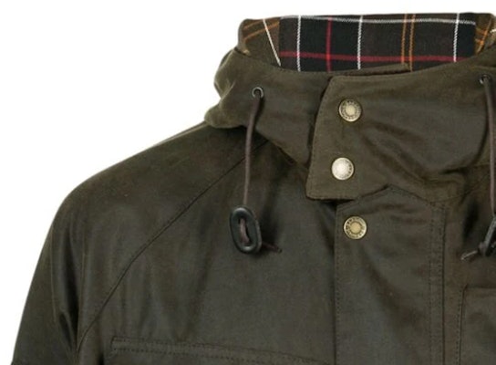 BARBOUR x Baracuta 哈佛联名男士橄榄棕连帽口袋夹克 FW23款式 MWX2219OL52 Details for BARBOUR x Baracuta 哈佛联名男士橄榄棕连帽口袋夹克 FW23款式 MWX2219OL52