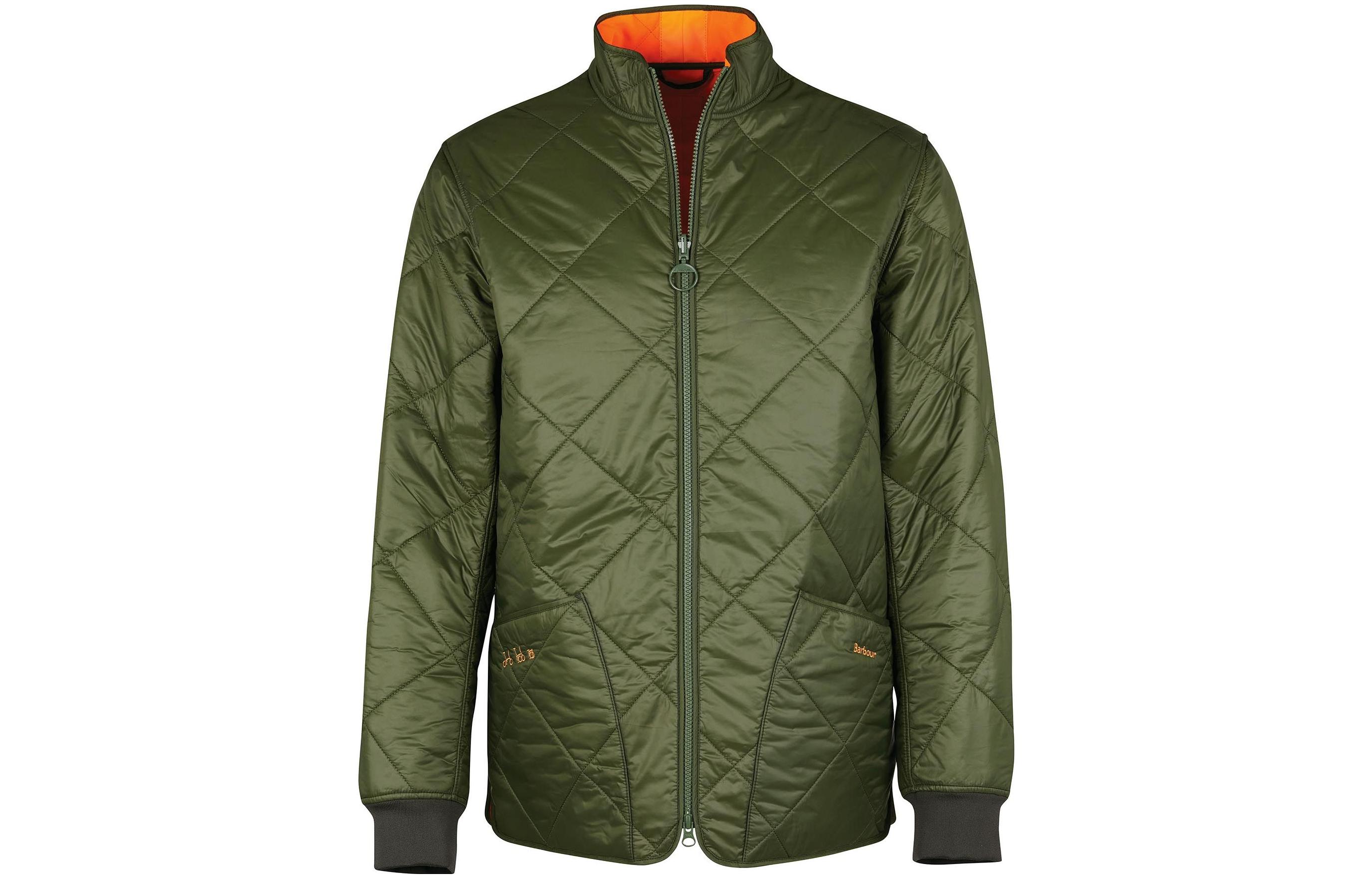 Barbour BROMPTON Green Quilted Reversible Jacket with Logo Patch MQU1492OL51