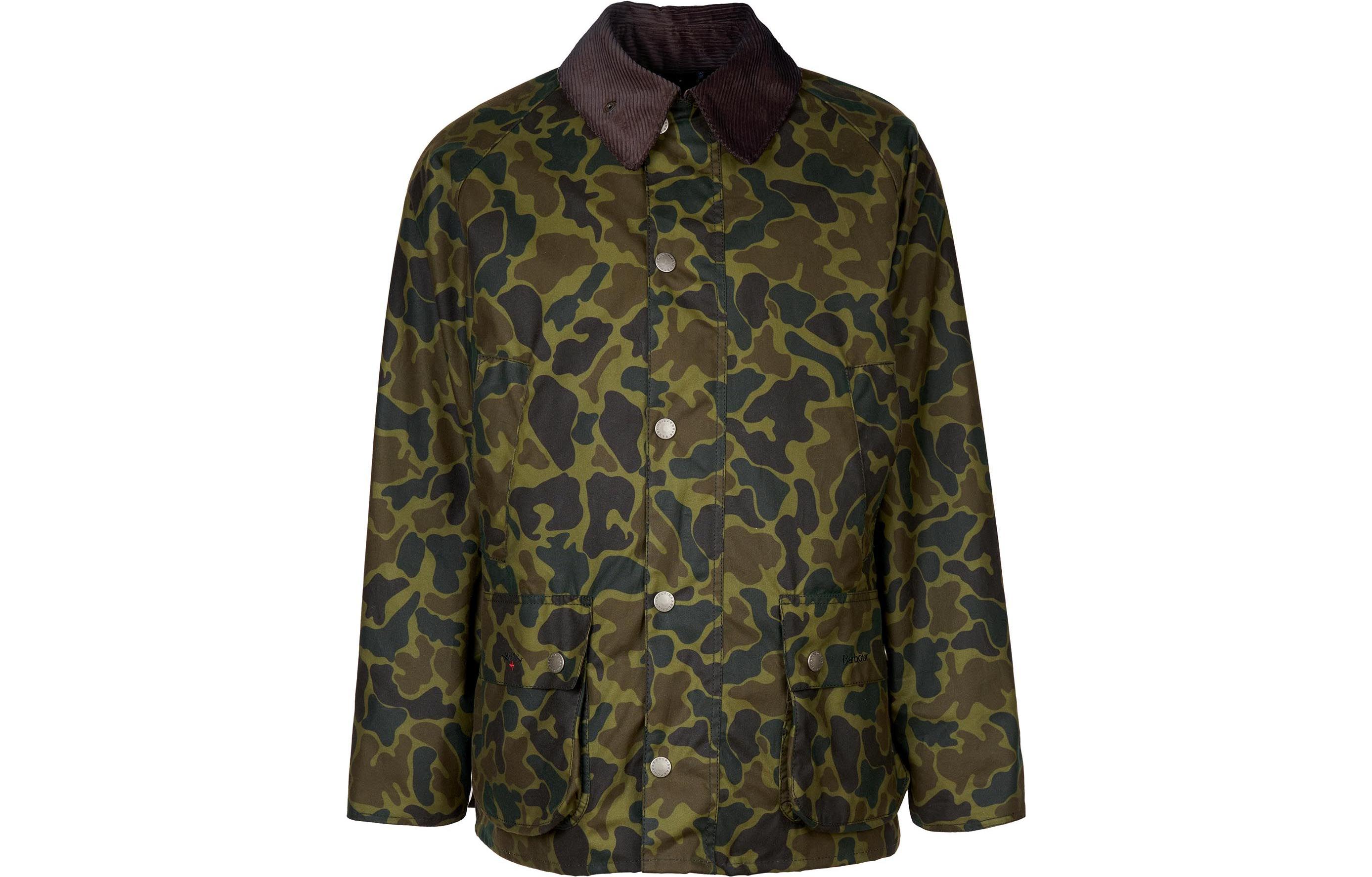 Barbour x NOAH FW22 Camo Bedale Wax Jacket Green Unisex Casual Outerwear MWX2144OL72
