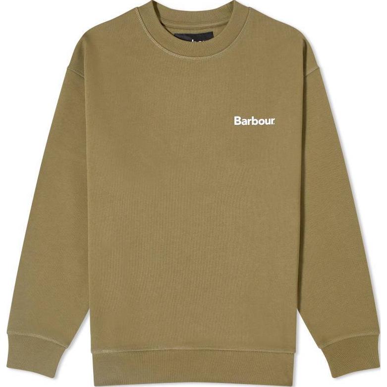 Barbour Yellow Crewneck Slim Fit Long Sleeve Sweatshirt MOL0600-OL54
