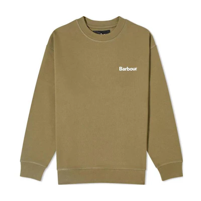 Barbour Yellow Crewneck Slim Fit Long Sleeve Sweatshirt MOL0600-OL54