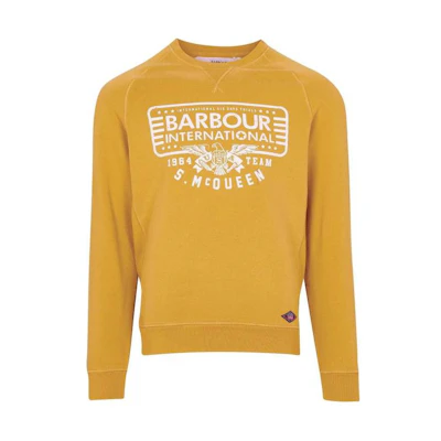 Barbour Yellow Crewneck Sweatshirt with Logo Graphic Print MOL0296YE92
