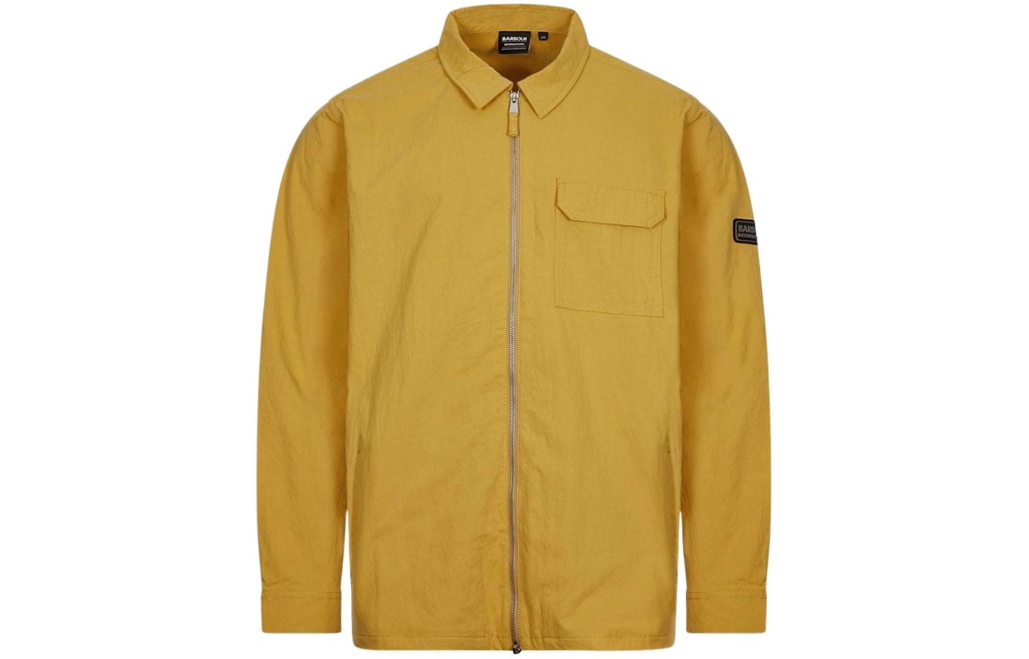 Barbour Yellow Solid Collared Long Sleeve Zip-Up Jacket with Pockets MOS0339-CN51