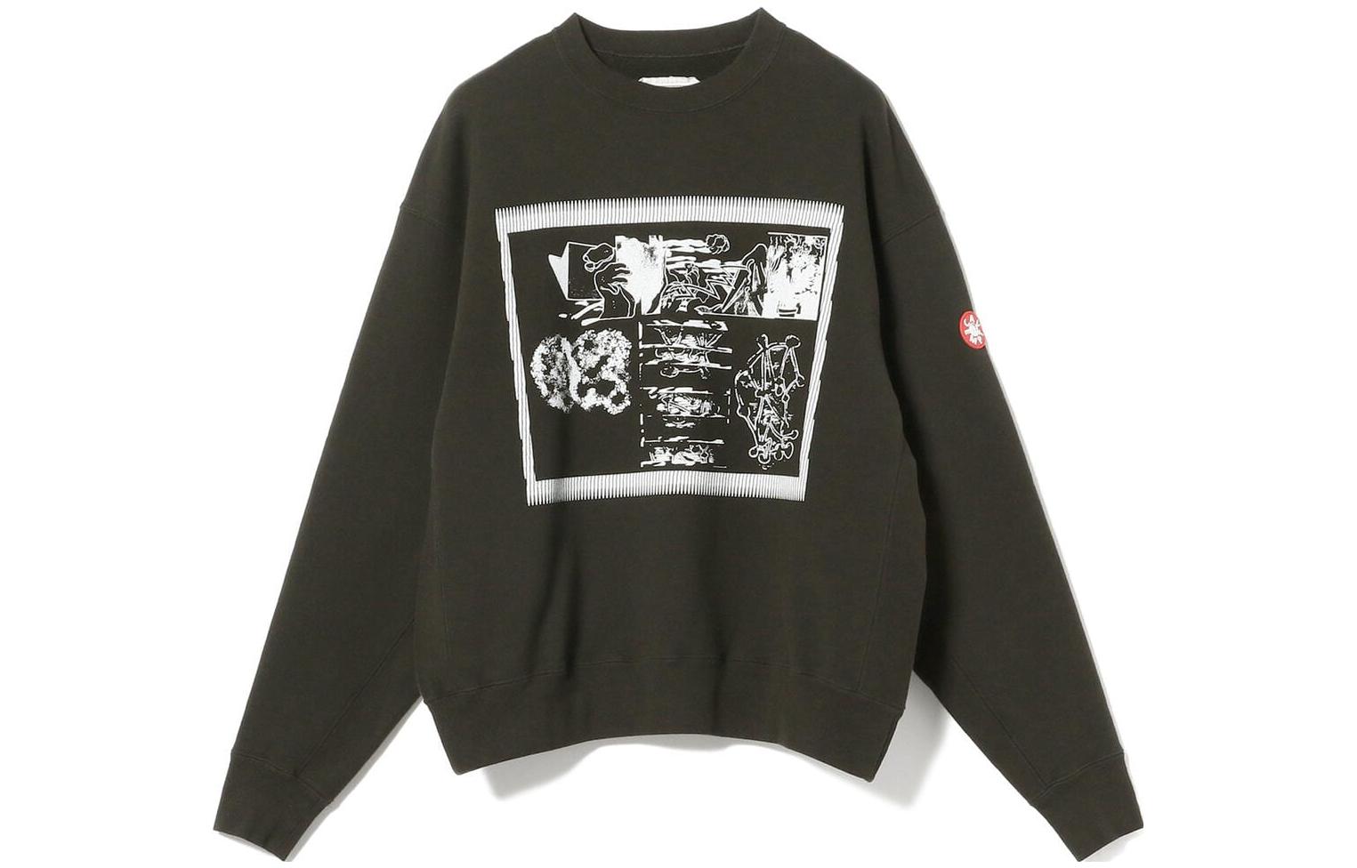 Beams Abstract Pattern Print Sweatshirt Black 75-13-0195-906