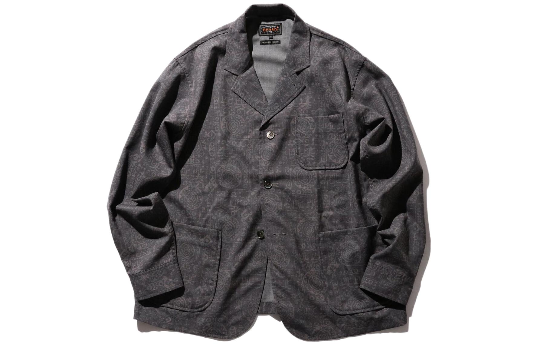 Beams All-Over Embossed Loose-Fit Jacket Men’s BLACK 38-16-0211-791