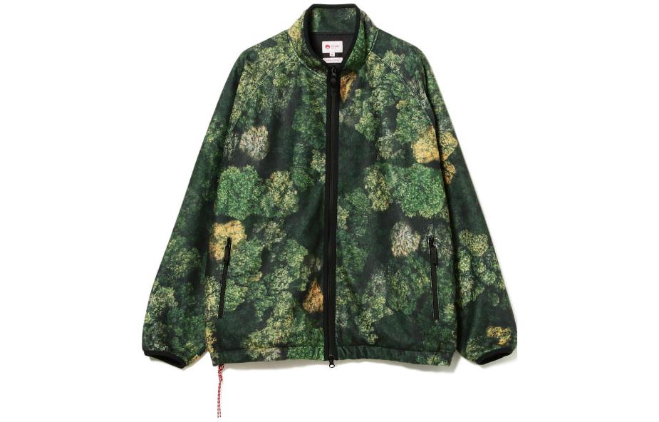 Beams All-Over Print Stand Collar Zip Jacket Green 1118049687465