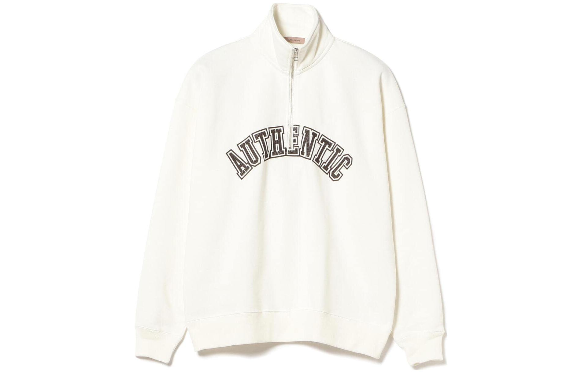 Beams Alphabet Print Half-Zip Pullover Sweatshirt 51-13-0016-222