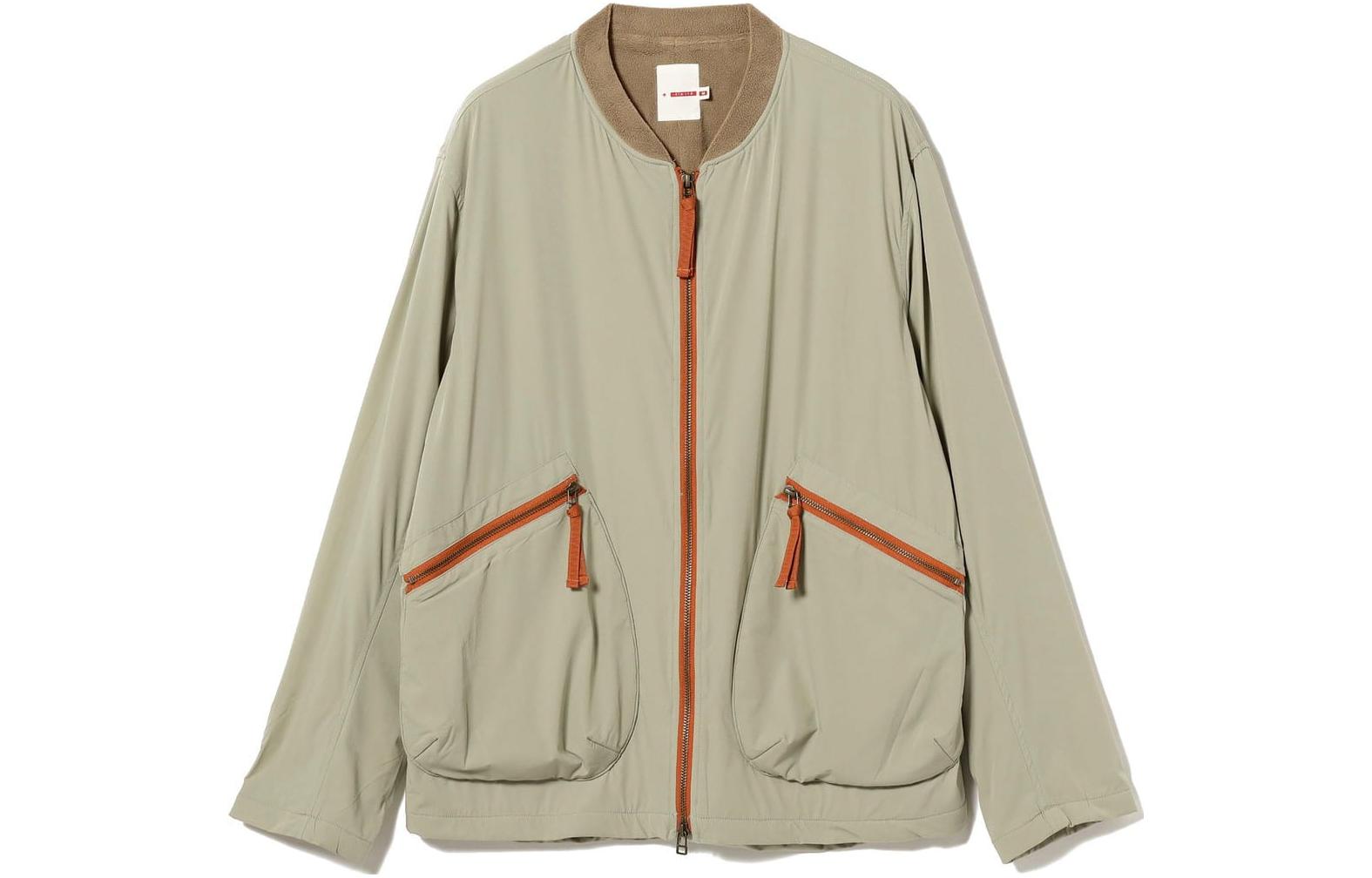 Beams Beige Long-Sleeve Baseball Collar Zip Jacket 38-18-7033-965
