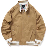 Beams Beige Zip-Up Jacket with Striped Detail and Stand Collar 42180524413 Beams Beige Zip-Up Jacket with Striped Detail and Stand Collar 42180524413