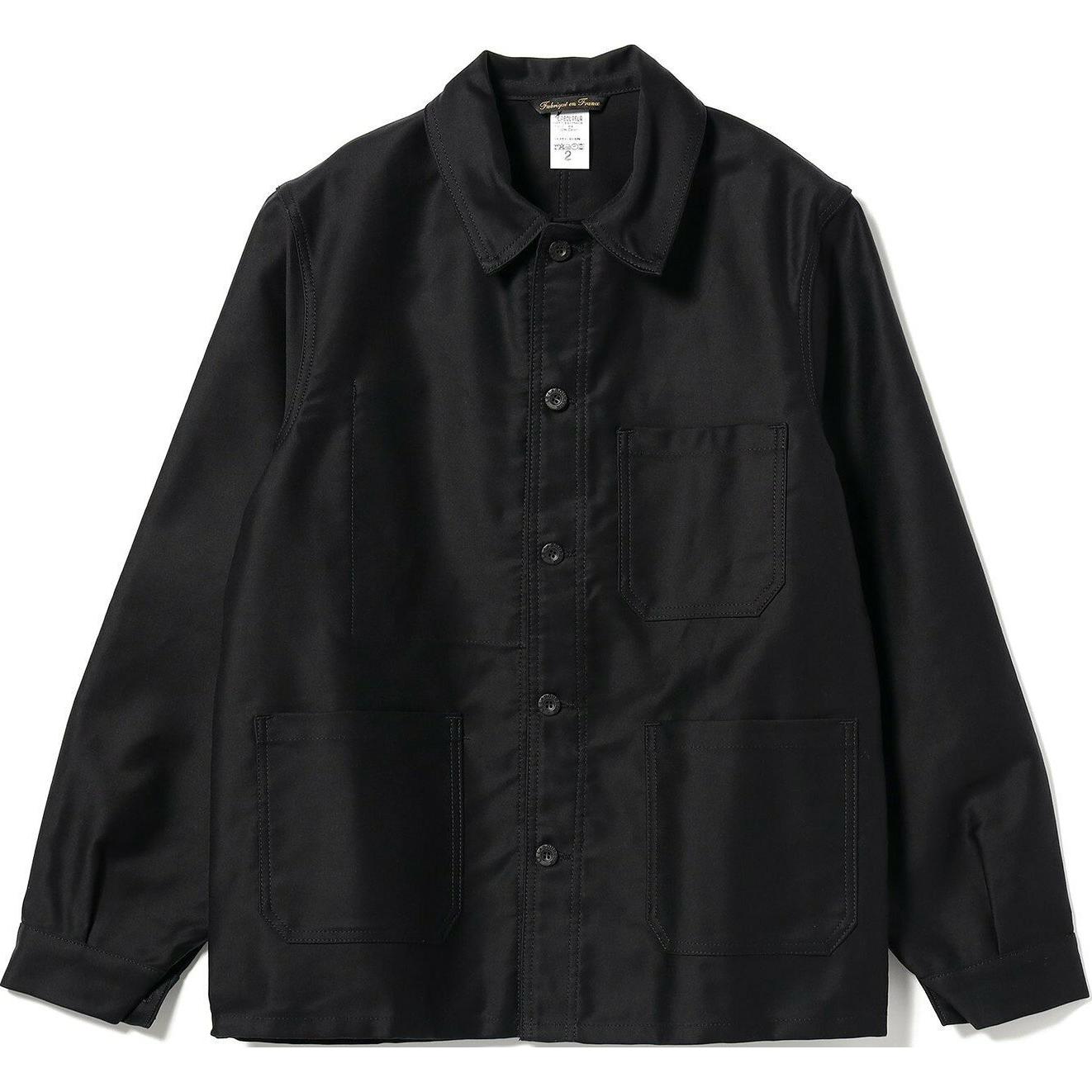 Beams Black Button-Up Long-Sleeve Jacket with Logo. 21-18-0731-369