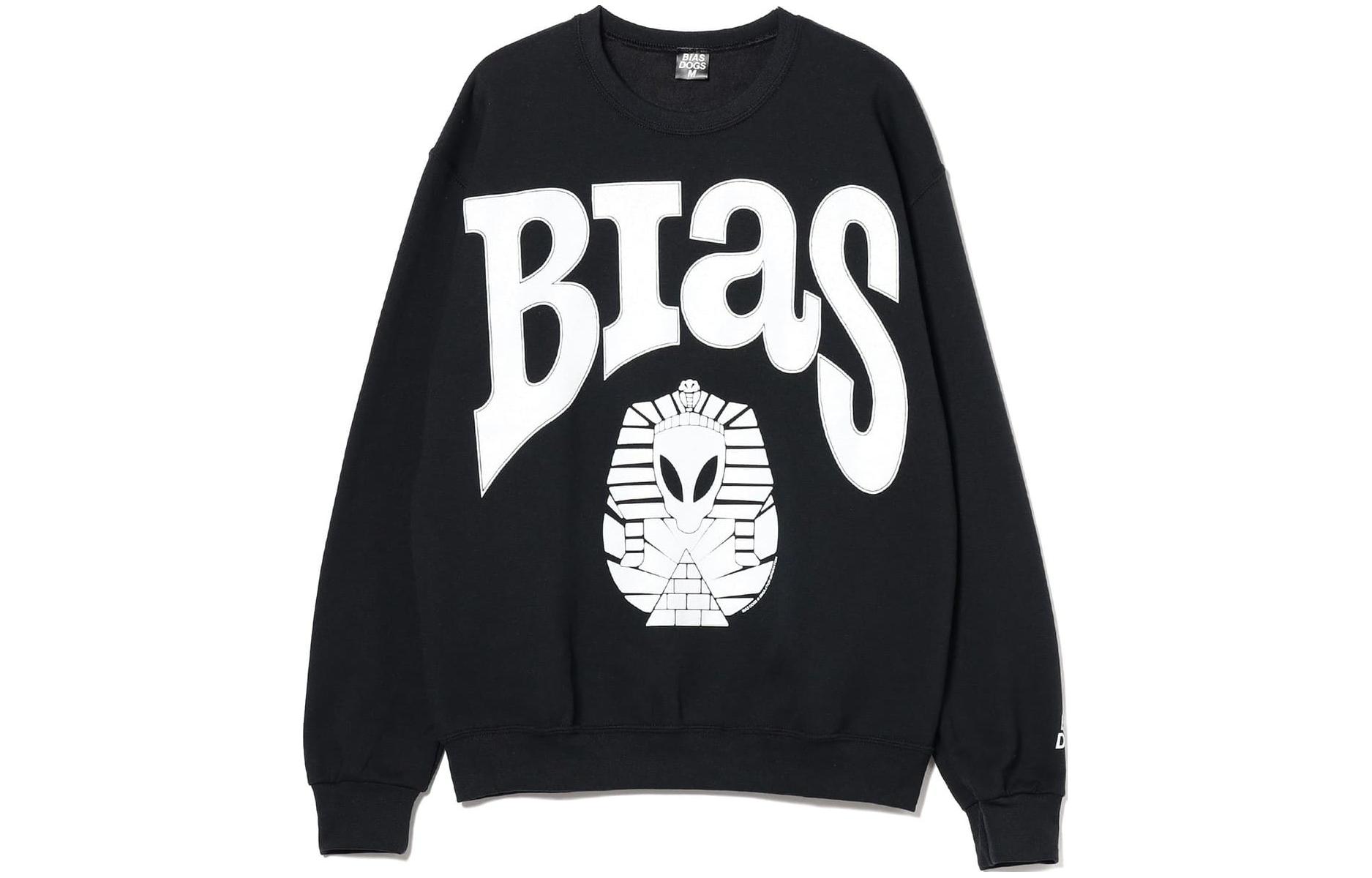 Beams Black Casual Loose-Fit Long Sleeve Sweatshirt with Letter Print 75130419348-19