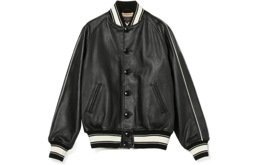 Beams Black Leather Casual Sports Jacket 38-18-0291-202