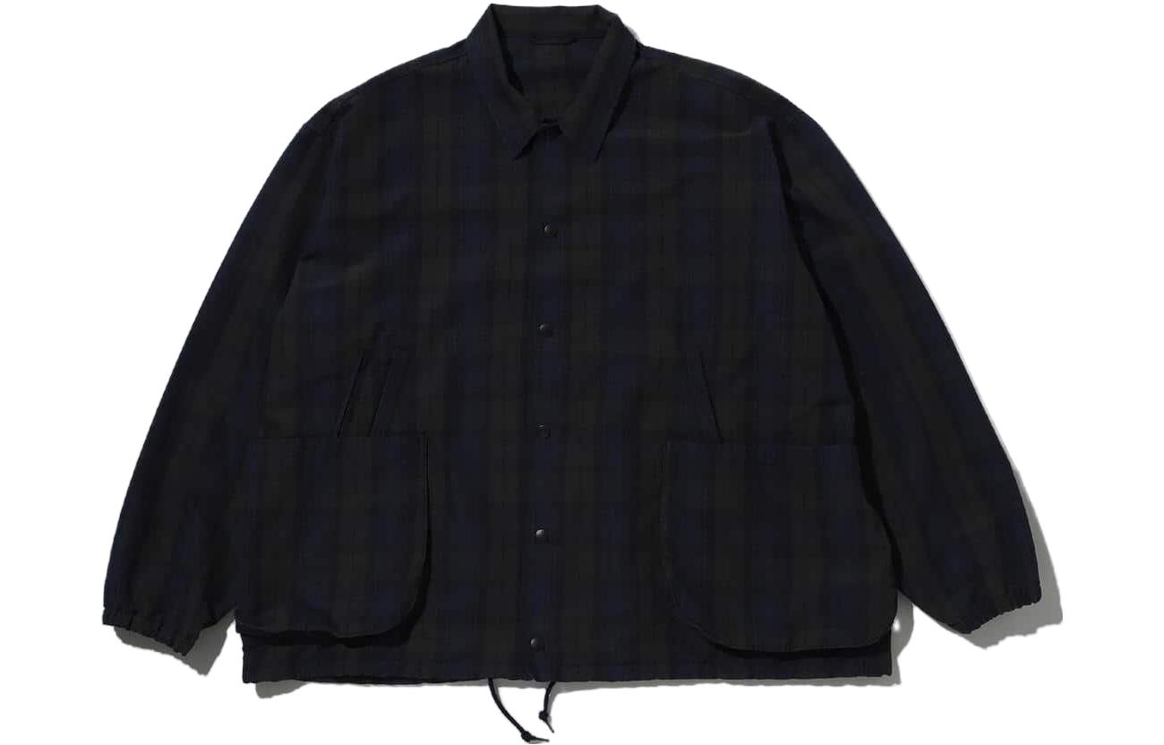 Beams Black Plaid Button-Up Jacket 1118644045790