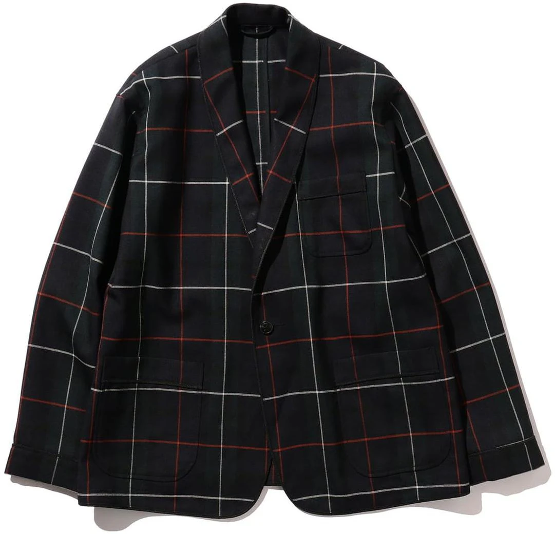 beams-black-plaid-print-button-up-collared-jacket-3816009380390