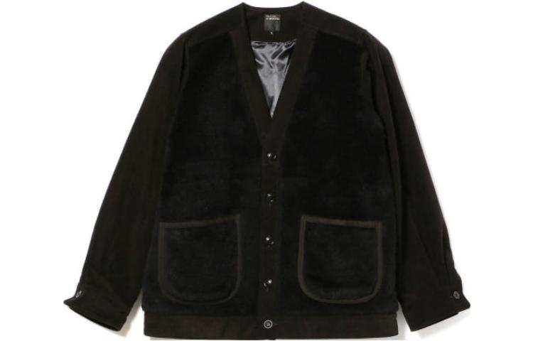 Beams Black Slim Fit V-Neck Long Sleeve Single-Breasted Jacket 3818006869719