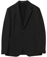 Beams Black Solid Color Button-Up Long Sleeve Jacket 4116001037519 Beams Black Solid Color Button-Up Long Sleeve Jacket 4116001037519