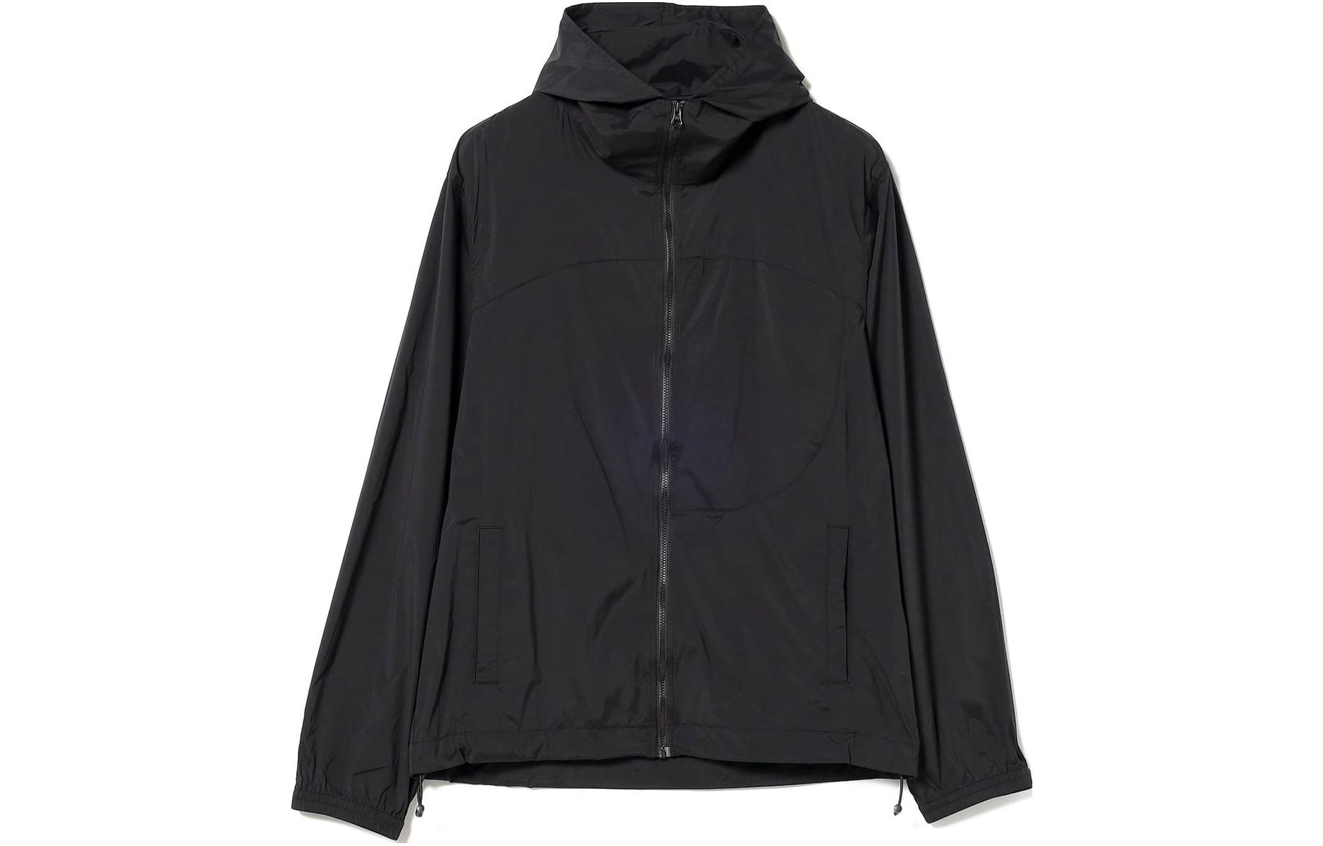 Beams Black Solid Color Zip-Up Hoodie Jacket 4218003280319
