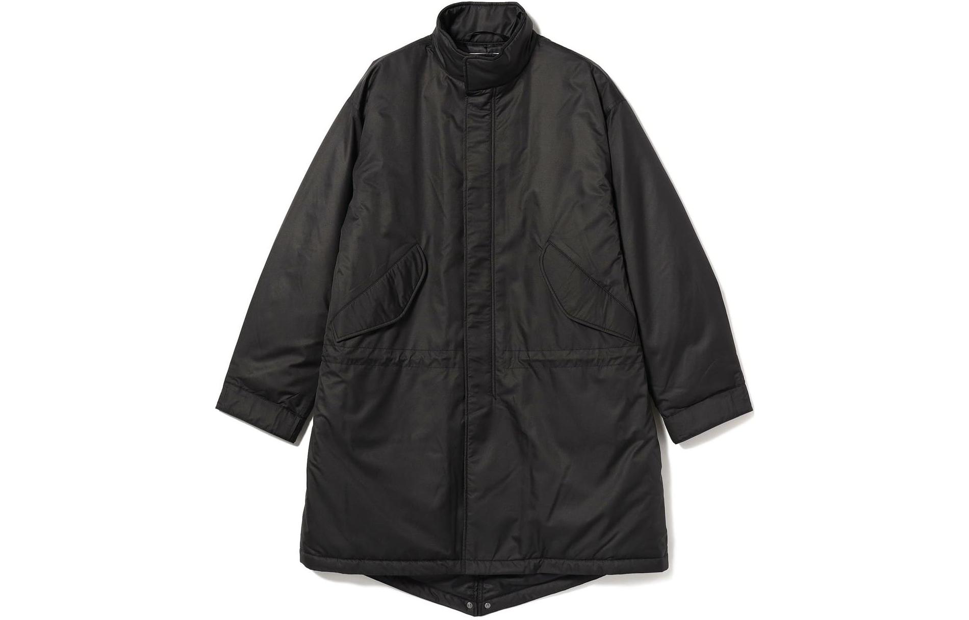 Beams Black Solid Stand Collar Zip Long Sleeve Jacket for Men 91-19-0058-277