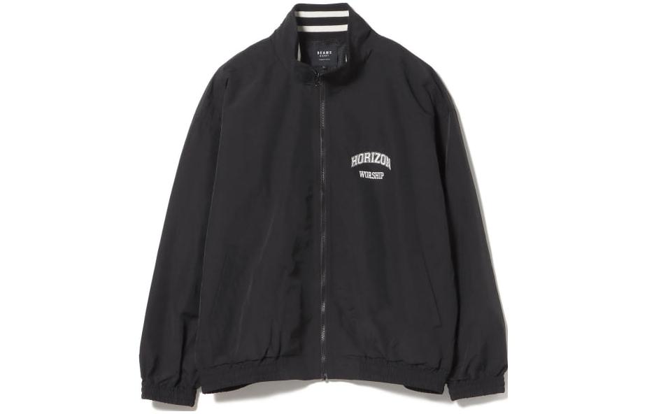 Beams Black Stand Collar Loose Fit Solid Jacket 4218003463919