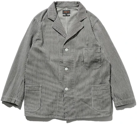 Beams 黑色条纹宽松透气设计纽扣夹克 3816039279119 Buy Beams 黑色条纹宽松透气设计纽扣夹克 3816039279119